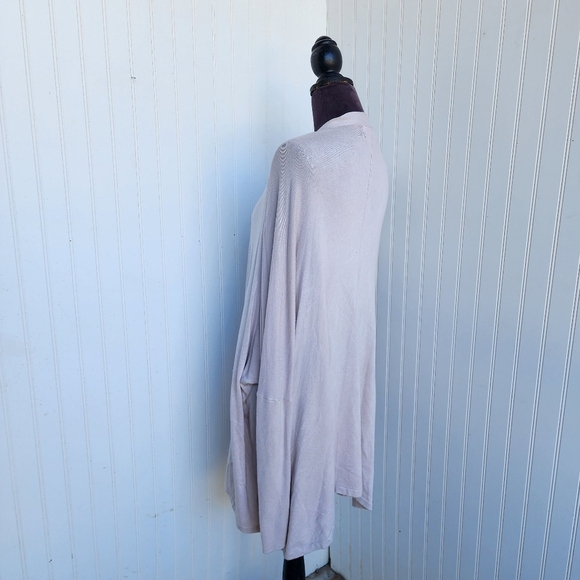 JOANN VASS Beige Women's Oversized Boho Sweater Duster Open Front Cardigan OS - Picture 4 of 12